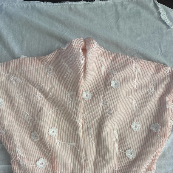 Altar’d State Strapless Blush Pink Floral Embroidered Tiered Romper Size M - Picture 5 of 9